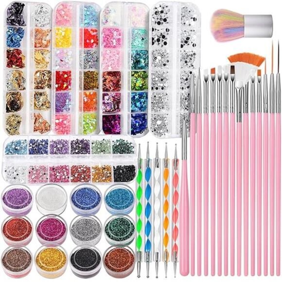 Nail Art Kit, Nail Design Tools Kit with Nail Art Brushes, Nail Dotting Tools - Picture 7 of 7